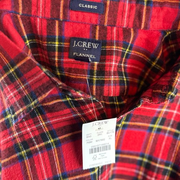 Mens J Crew Flannel Button Down Shirt NWT Size XL - Picture 2 of 2